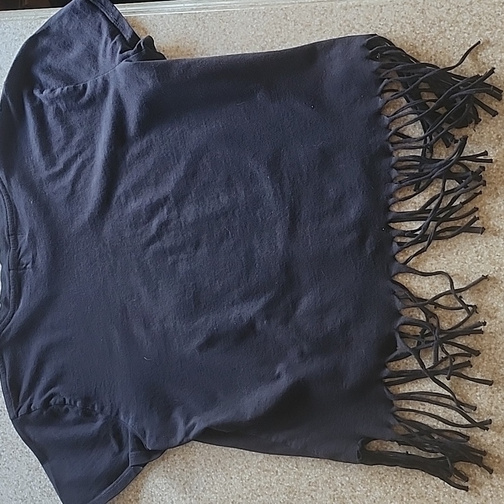 Juicy Couture Terrier Dog Black Fringe T- Shirt Size M - Picture 8 of 8